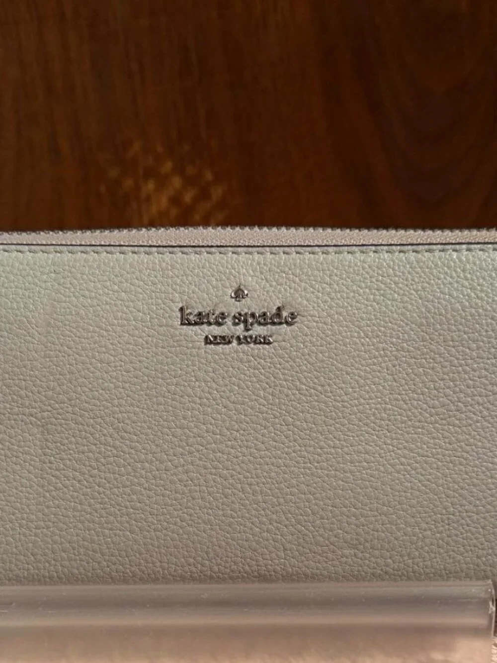 Kate Spade New York Gray Pebbled Leather Zip Around Wallet